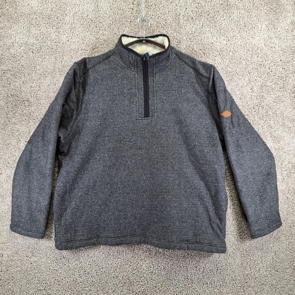 Orvis Pullover Adult XXL Gray Quarter Zip Sherpa Lined Classic Gorpcore Outdoor